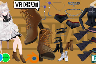 design custom 3d clothing vrchat avatar outfit vr accessories vr prop for avatar