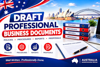 draft professional business documents policies procedures reports and proposals