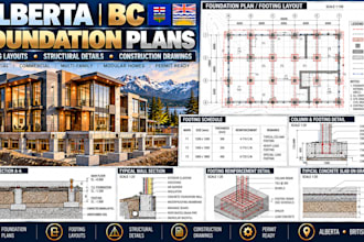alberta bc foundation plans footing layouts structural details drawings