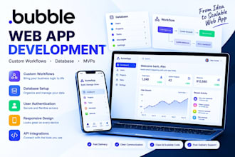 build your bubble io web app with custom workflows and database