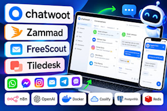 install chatwoot, zammad, freescout, helpdesk, live chat and ai chatbot