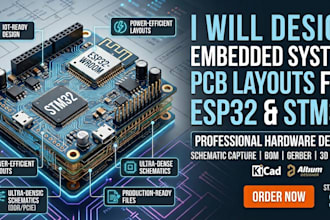 design embedded system pcb layout for esp32 and stm32