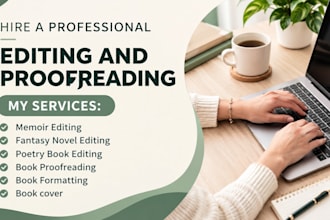 do poetry editing, fantasy novel, memoir book proofreading, kdp publishing
