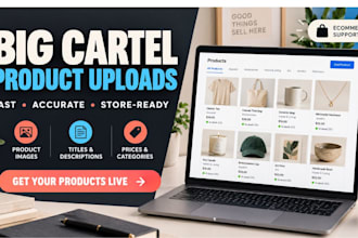upload and organize products in your big cartel store