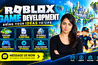 develop a roblox game, script systems, vfx, UI and full roblox game development