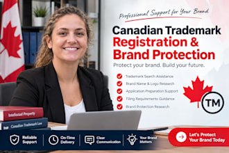 help you with usa, canadian trademark registration and brand protection
