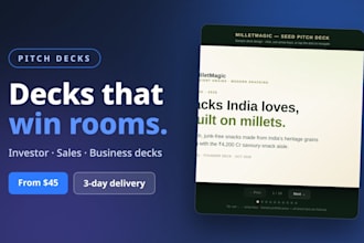design an investor pitch deck for your startup