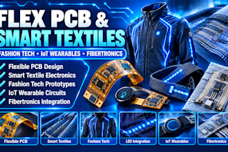 create flex pcb for smart textiles, fashion tech, iot wearables, fibertronics