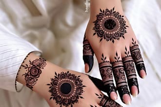 draw custom bridal henna mehndi designs on paper