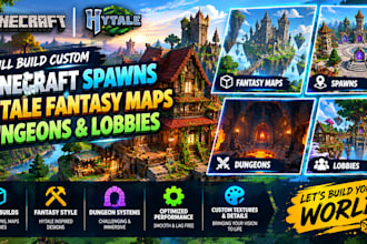 build custom minecraft spawns, hytale fantasy maps, dungeons and lobbies