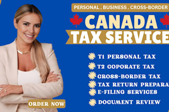 prepare canadian t1 personal tax returns and t2 corporate tax returns