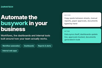 build custom business automation, dashboards and internal tools