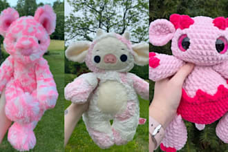create custom plush toy cute plushies stuffed anima plushies crochet kawaii