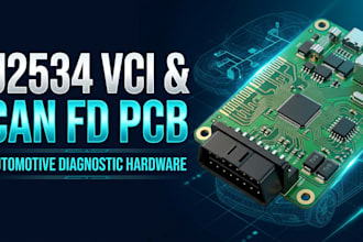 design j2534 vci, can fd and automotive diagnostic pcb