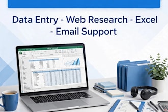 be your virtual assistant for data entry web research and email support