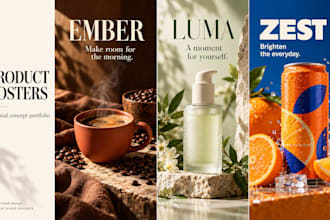 create custom product posters and social media ad designs