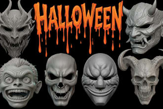 create cosplay halloween mask 3d mask demon mask skull mask spooky mask hallowen