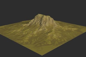 sculpt 3d terrain for print, modify existing terrain model,lidar to surface mesh