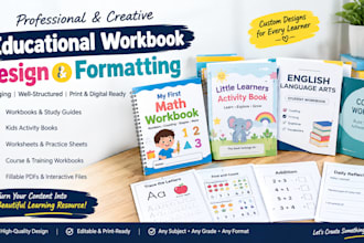 do educational workbook design course kids activity fillable workbook formatting