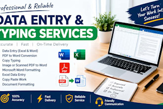 ido accurate data entry, typing, PDF to word and formatting