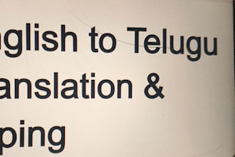 do professional english to telugu translation and manual telugu typing
