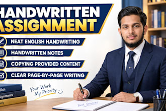 write neat english handwritten notes and assignments