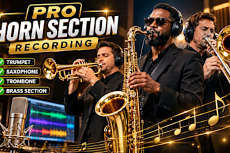 record professional horn section trumpet saxophone  and trombone for your song