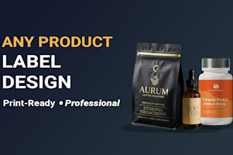 design, redesign product labels ready for printing and packaging