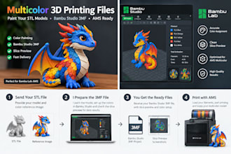 paint stl files for bambu lab ams multicolor 3d printing