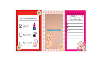 design aesthetic kawaii notepad, memo pad checklist, sticky notes