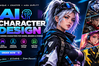 create unique ai character design and concept art for games, brands and stories