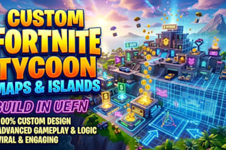 custom fortnite uefn tycoon maps, islands and gameplay environments