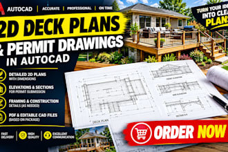 create 2d deck plans and permit drawings in autocad