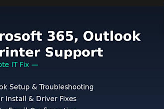fix your microsoft 365, outlook and printer setup remotely