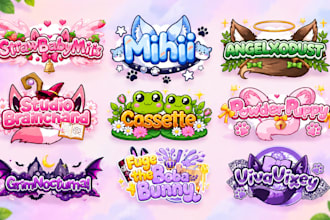 design and custom kawaii logo for vtuber and twitch streamers