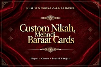 design the luxury nikah baraat walima invitation card