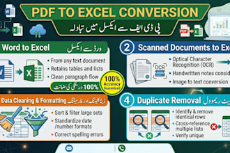 convert PDF to excel, word to excel, and copy paste data