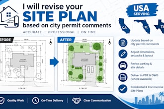 revise your site plan according to city permit comments