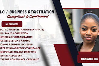 do professional US business registration, ein and llc setup in any US state