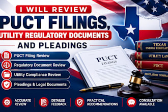 review puct filings, utility regulatory documents and pleadings