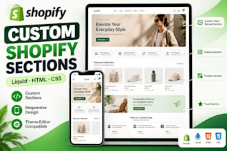 build custom shopify liquid sections with HTML and CSS