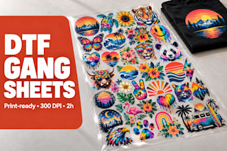 create a custom dtf gang sheet layout file for dtf printing