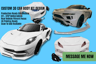 3d car bodykit custom widebody kit bumper fender for 3d printing automotive cad