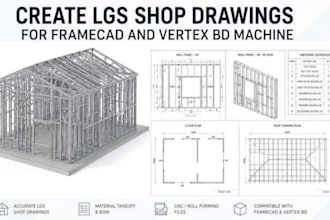create framecad cfs framing designs and steel fabrication drawings