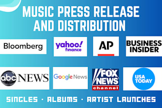 write music press release distribute artist album writing music PR distribution