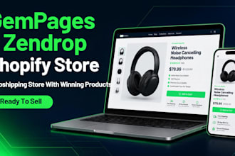 build gempages zendrop shopify dropshipping store with winning products