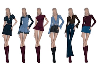 create a digital fashion illustration
