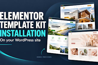 install a predesigned elementor template kit on wordpress