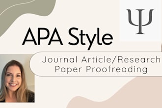 edit and proofread your academic research paper or journal article in apa style