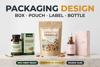 design premium pouch, mylar bag, and coffee bag packaging